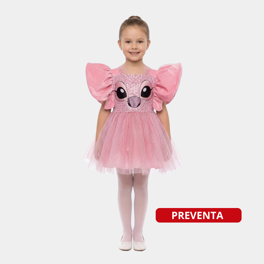 DISFRAZ PREMIUM ANGEL POLLERA ROSA