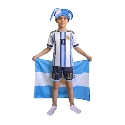 Disfraz Hincha Nene Con Bandera+Cinta Capítan+Arlequín